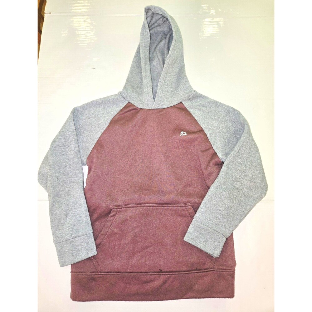 RBX Boys Purple/Gray Colorblock Pullover Hoodie Logo Pockets Size 10